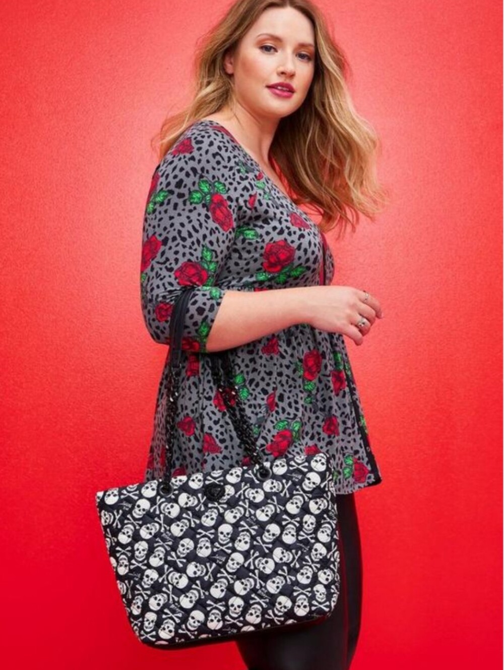 Torrid x Betsey Johnson Skull Crossbody Tote Quilted Black Goth Punk Y2K Rare